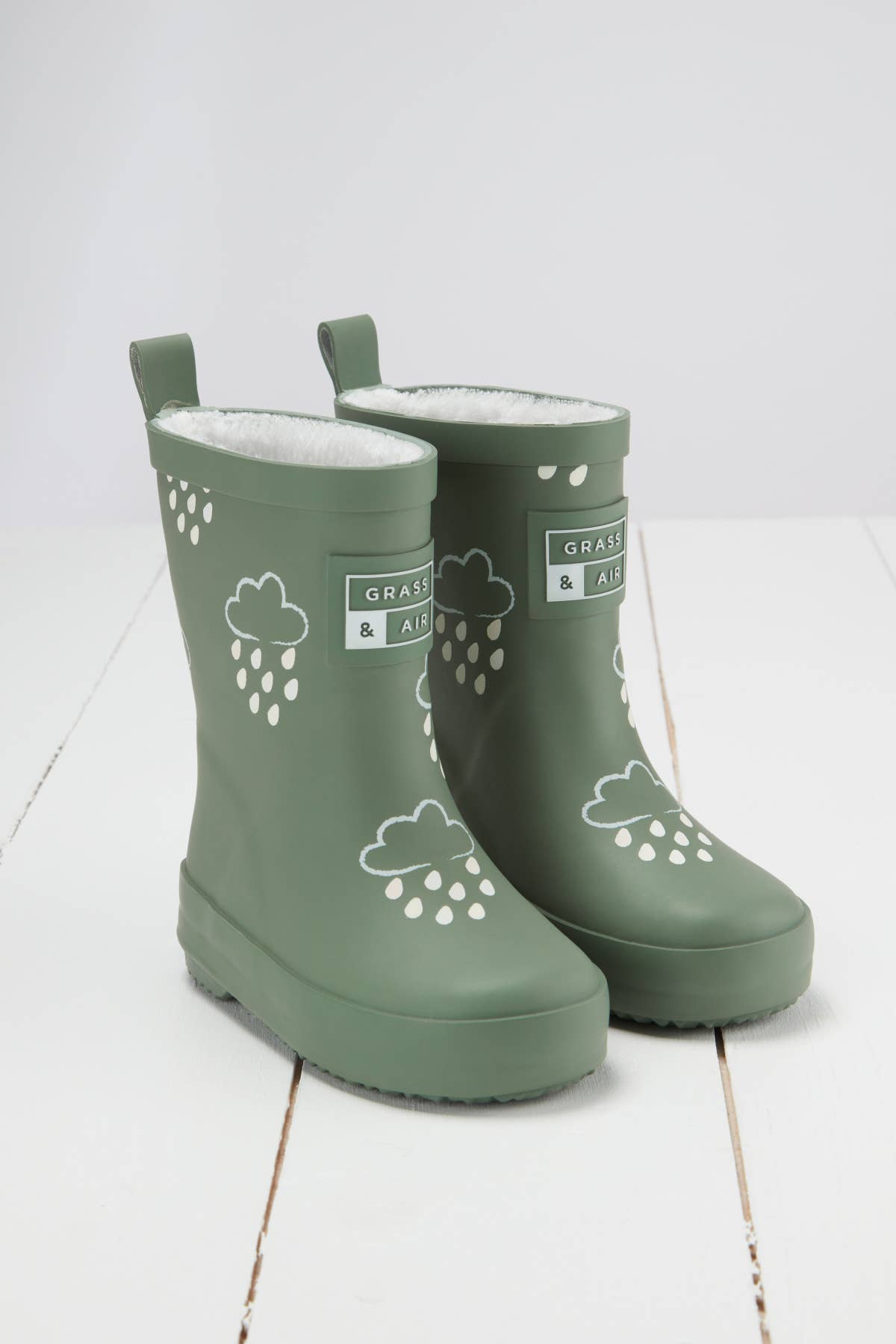 Grass & Air khaki žalios spalvos vaikiški guminiai batai