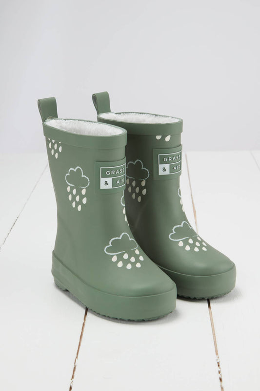 Grass & Air khaki žalios spalvos vaikiški guminiai batai